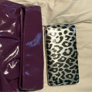 Steve Madden Purple Clutch with Leopard Print Wallet